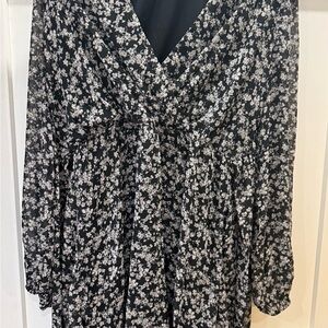 Express Black and White Floral Dress